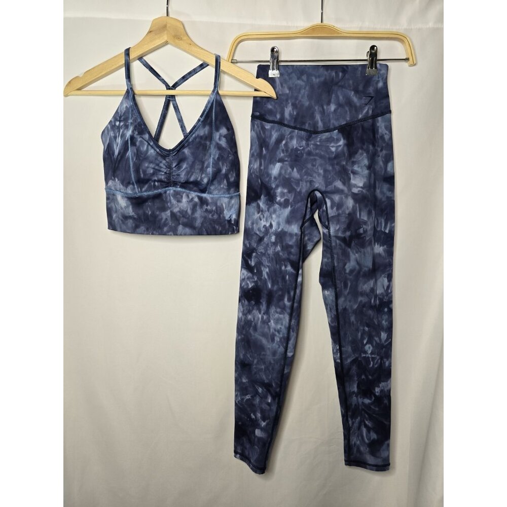 Gymshark Elevate Athletic Set- Size SMALL - Lakeside Blue Spray Dye